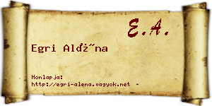Egri Aléna névjegykártya